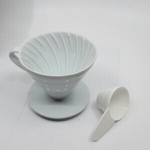 White Hario V60 Ceramic Coffee Dripper (Size 02) Starter Kit Japan New